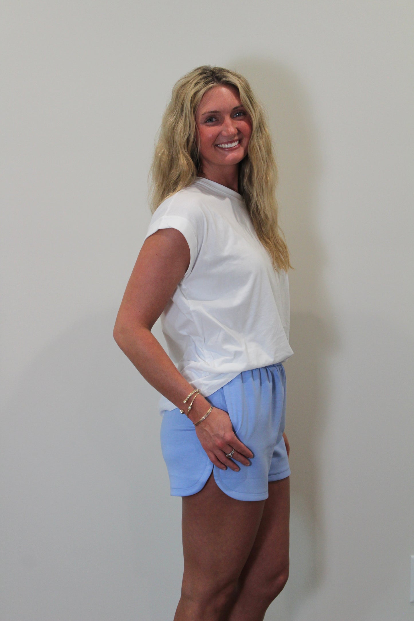 Ryder Scuba Elastic Waistband Shorts - Misty Blue
