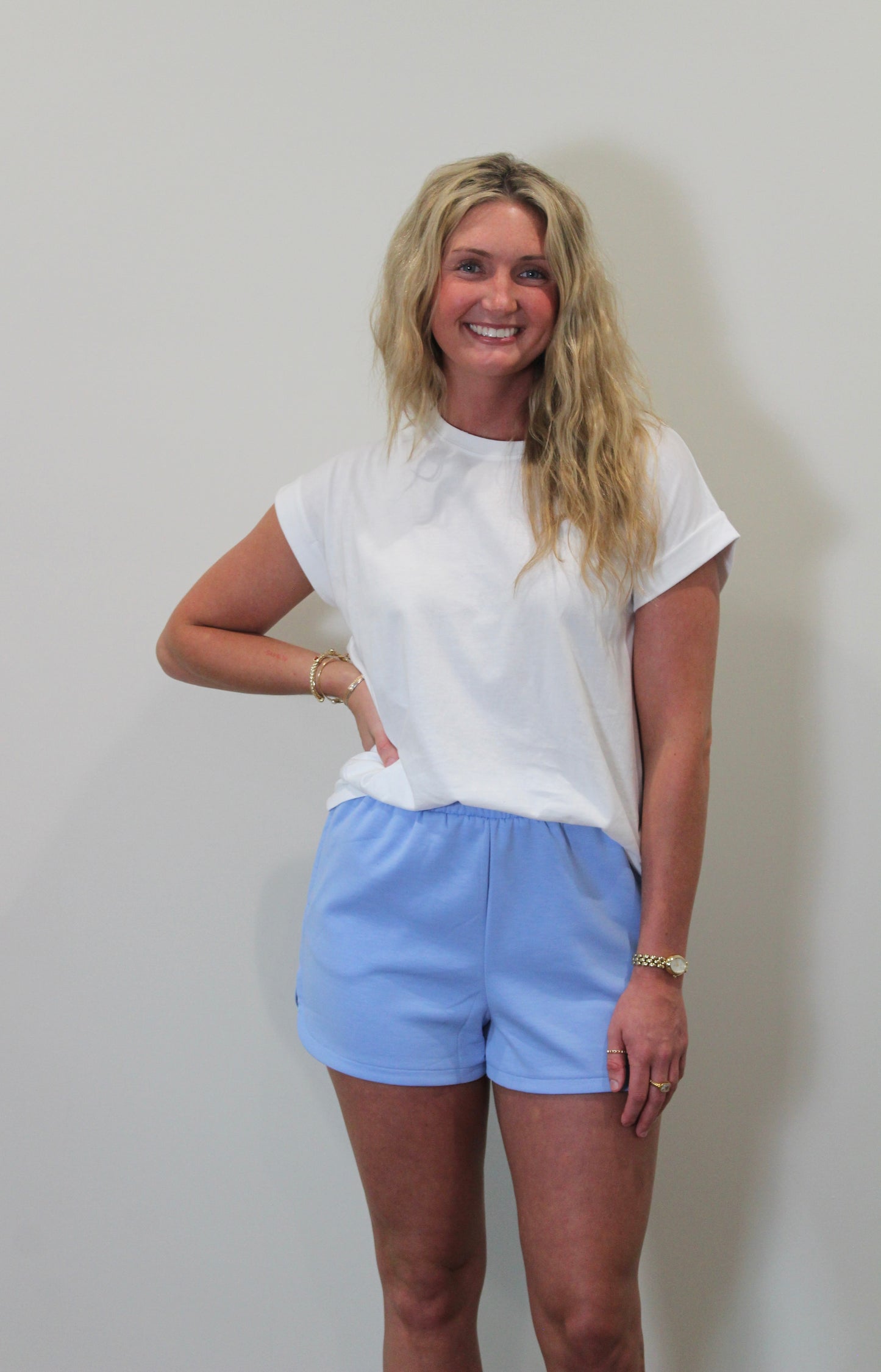 Ryder Scuba Elastic Waistband Shorts - Misty Blue