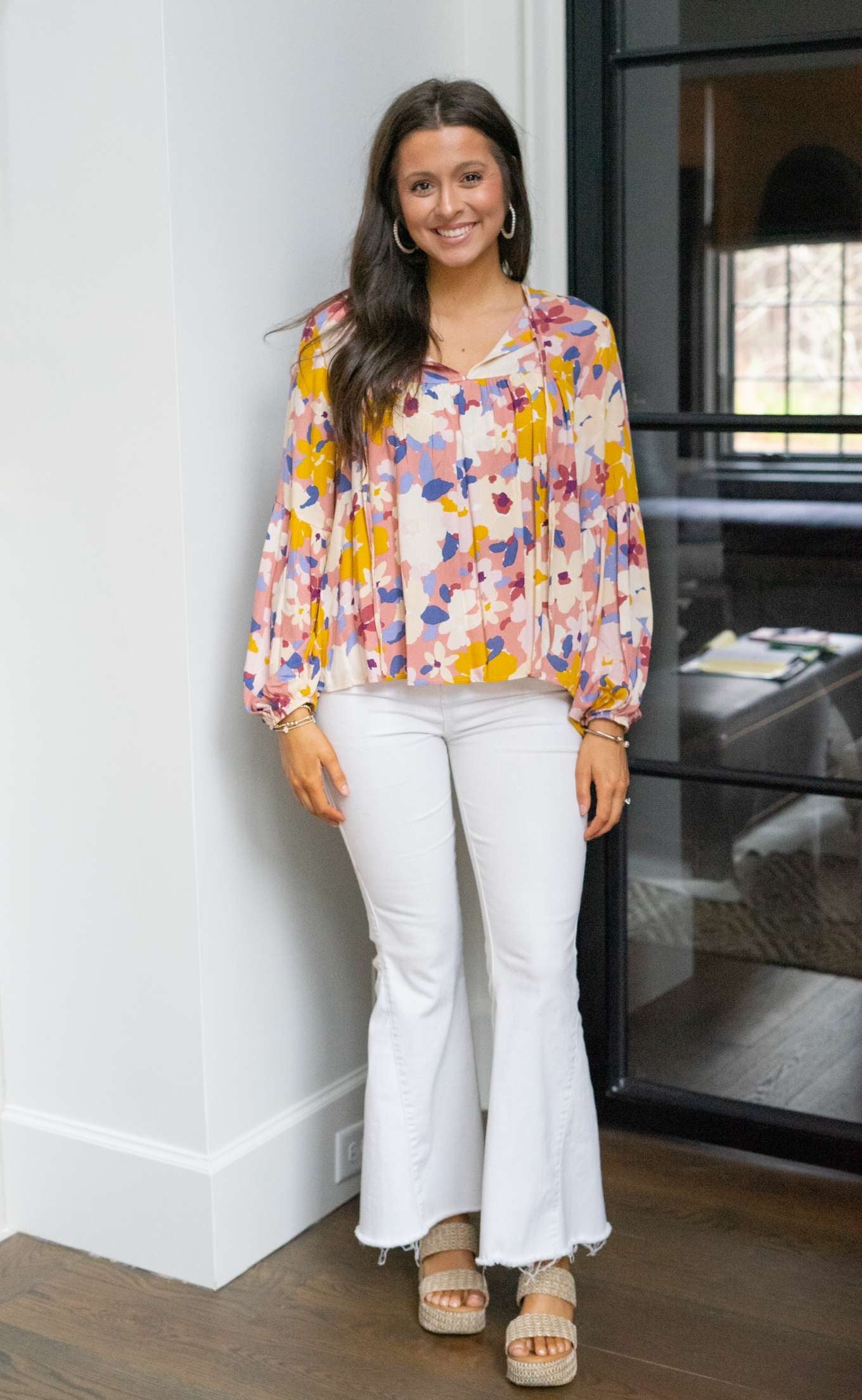 Ellen Long Sleeve Floral Blouse