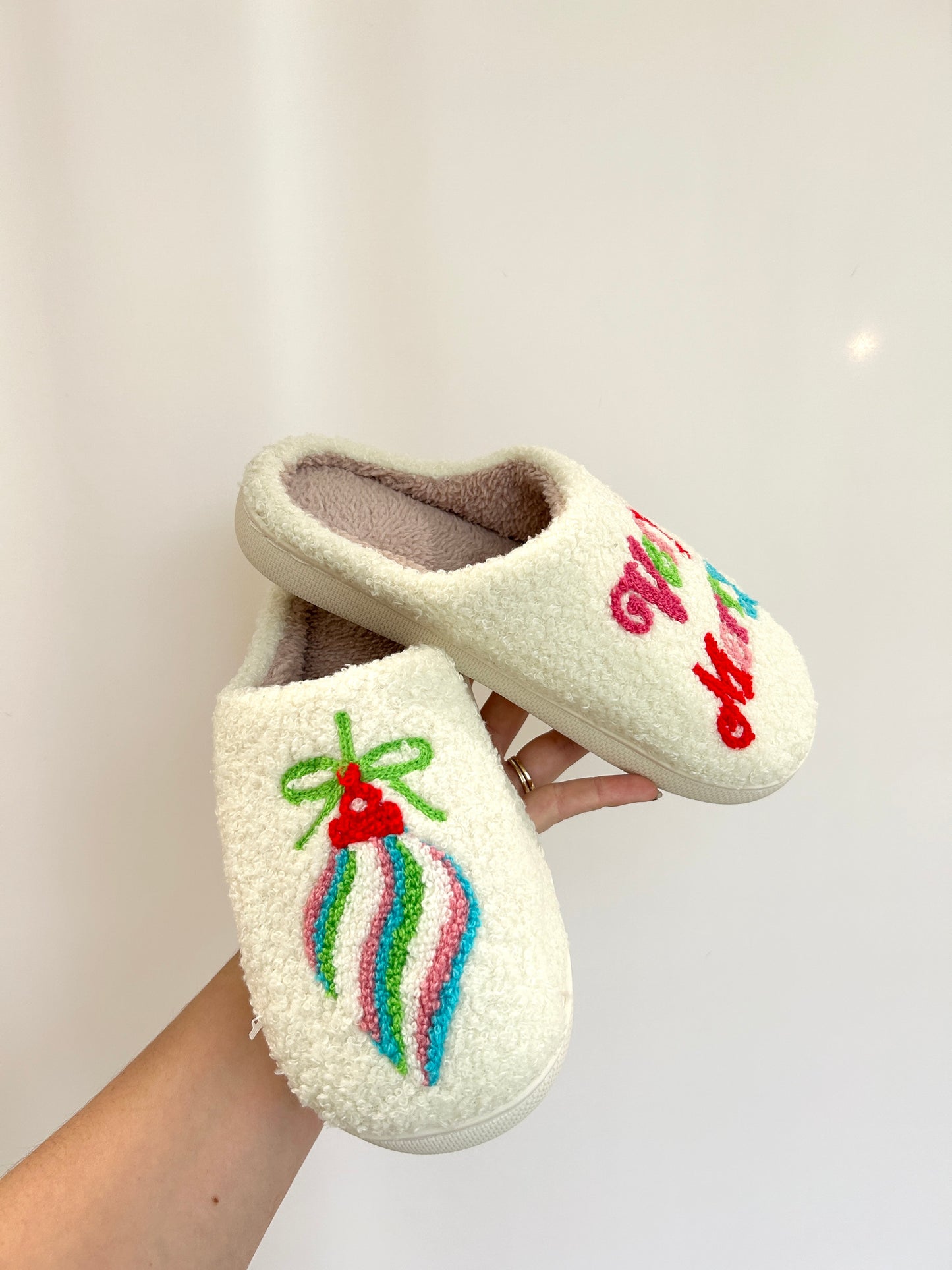 Very Merry Printed Cozy Slippers