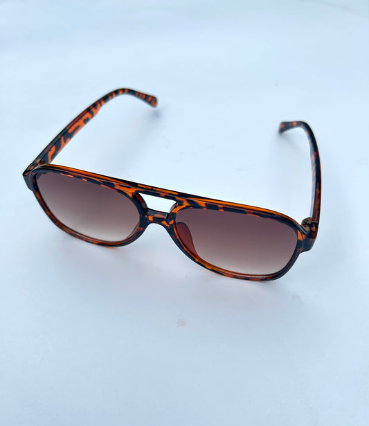 Sammy Aviator Sunglasses - Tortoise with Brown Lens