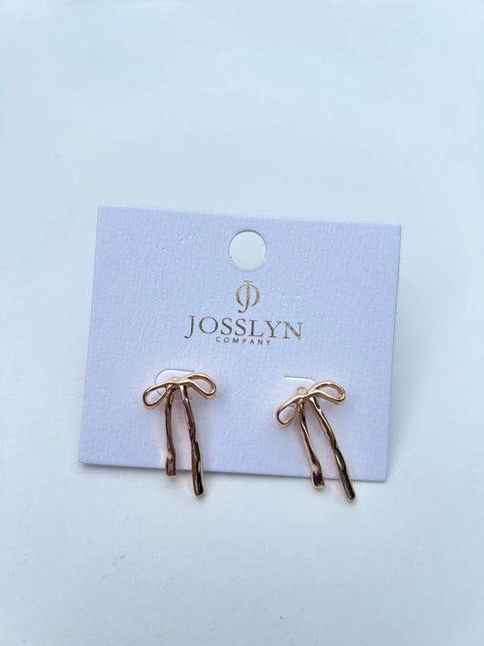 Lydia Bow Ribbon Stud Earrings