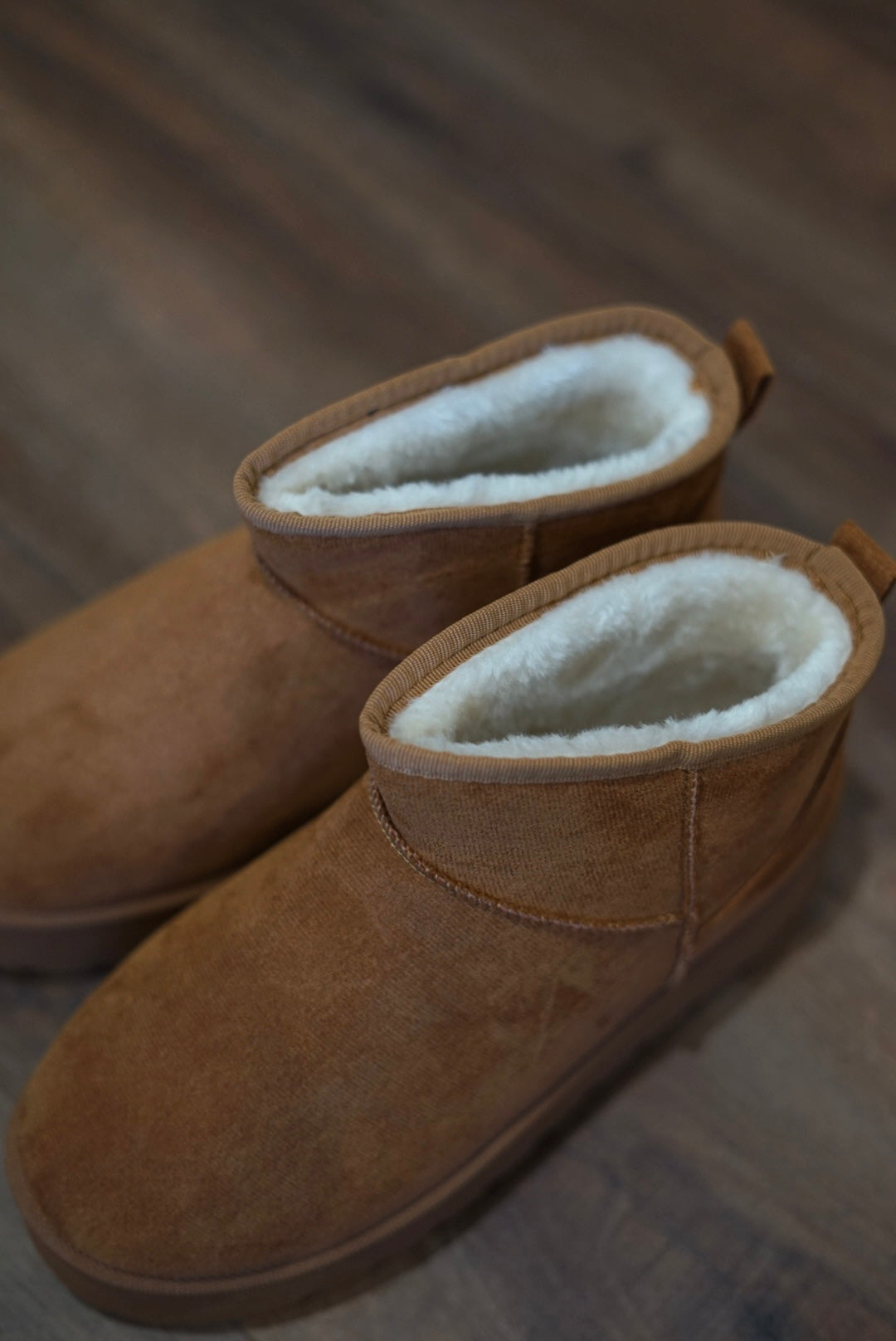 Everett Platform Fur Booties - Tan