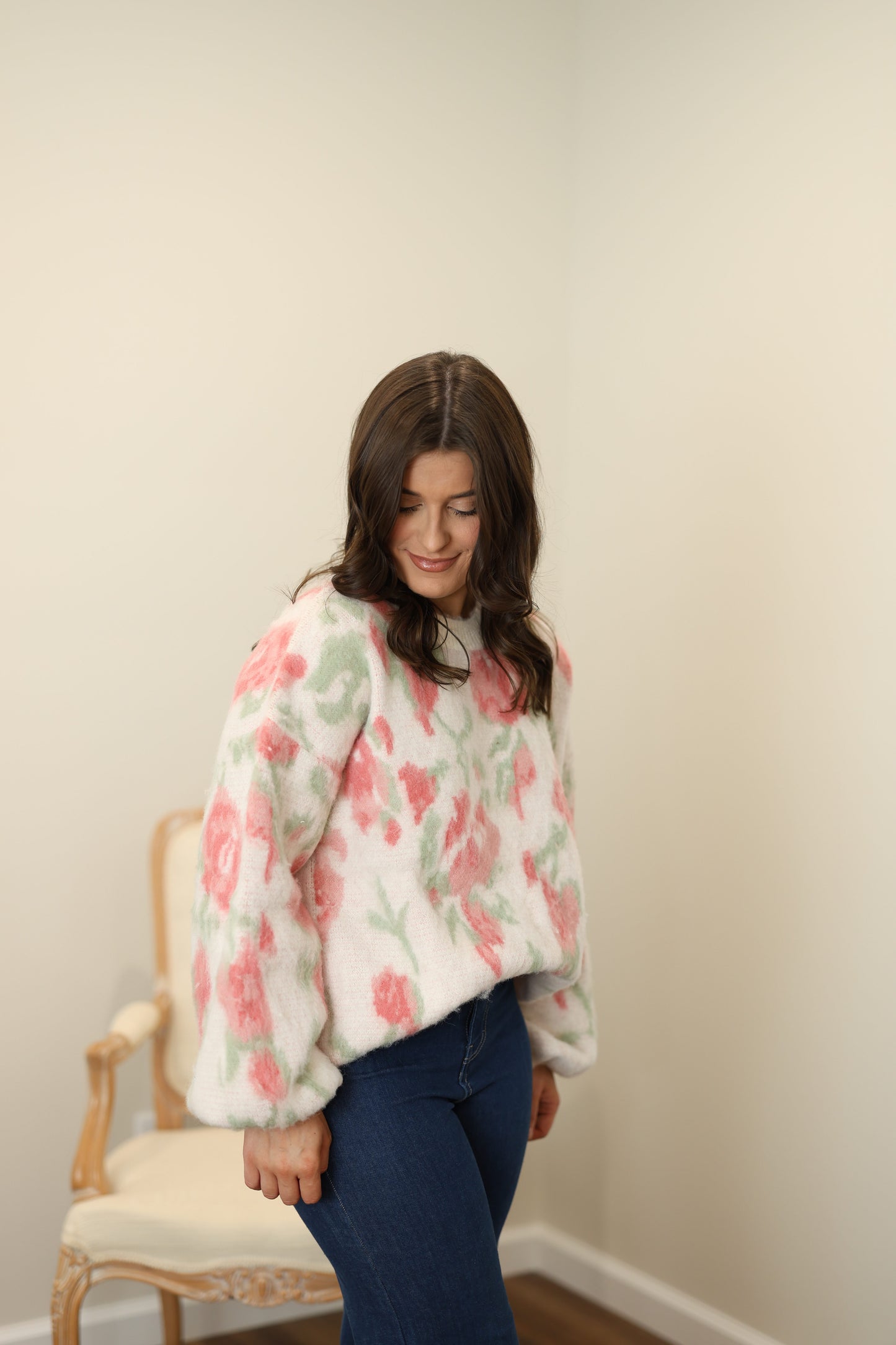 Millie Floral Print Cozy Sweater