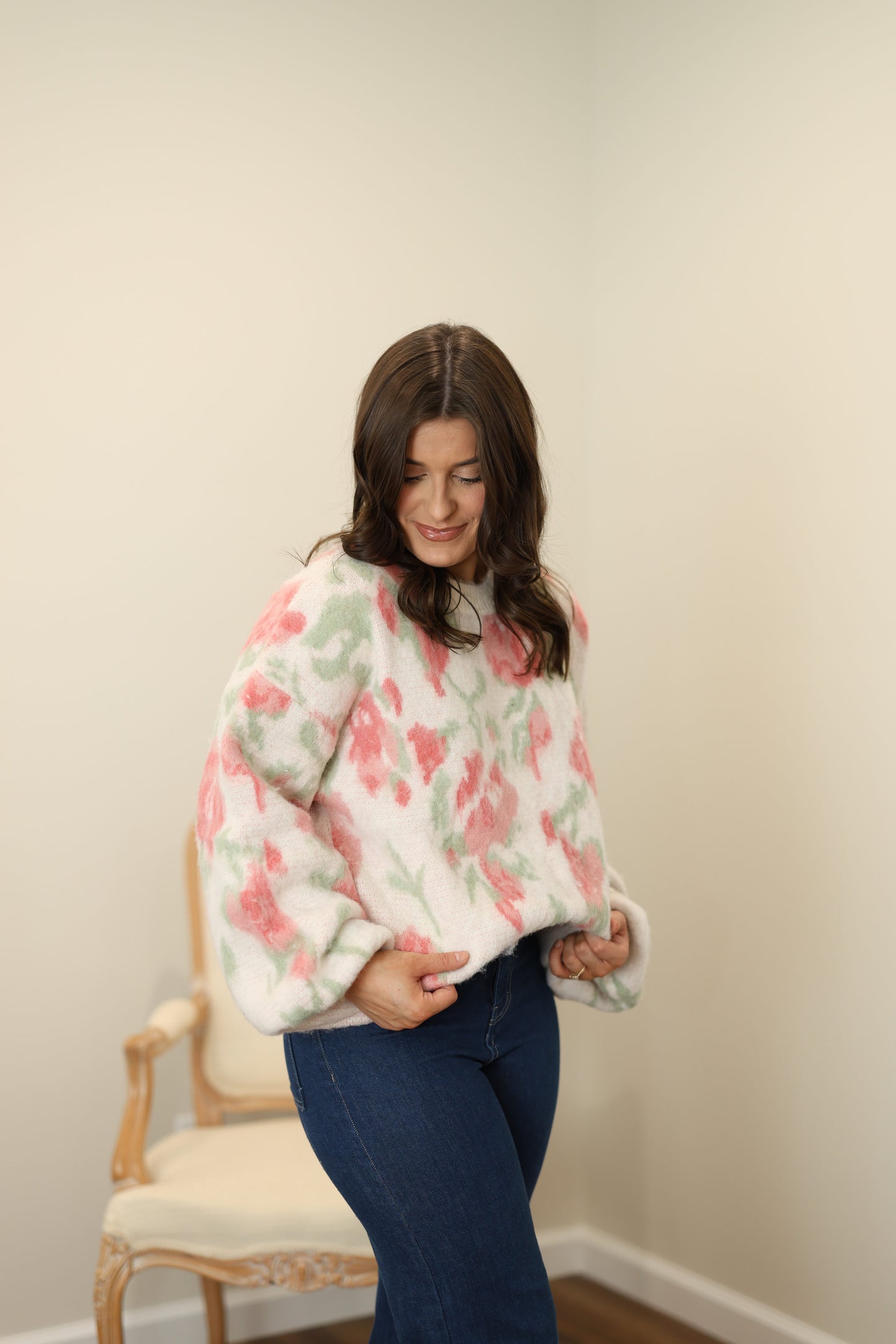 Millie Floral Print Cozy Sweater