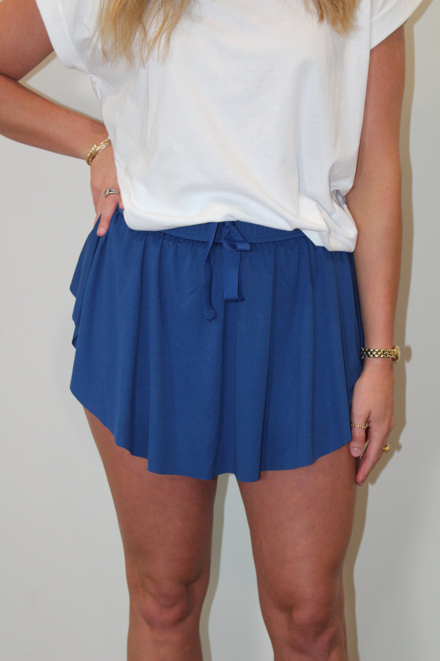 Mallory Lined Ruffle Tennis Skirt - Navy