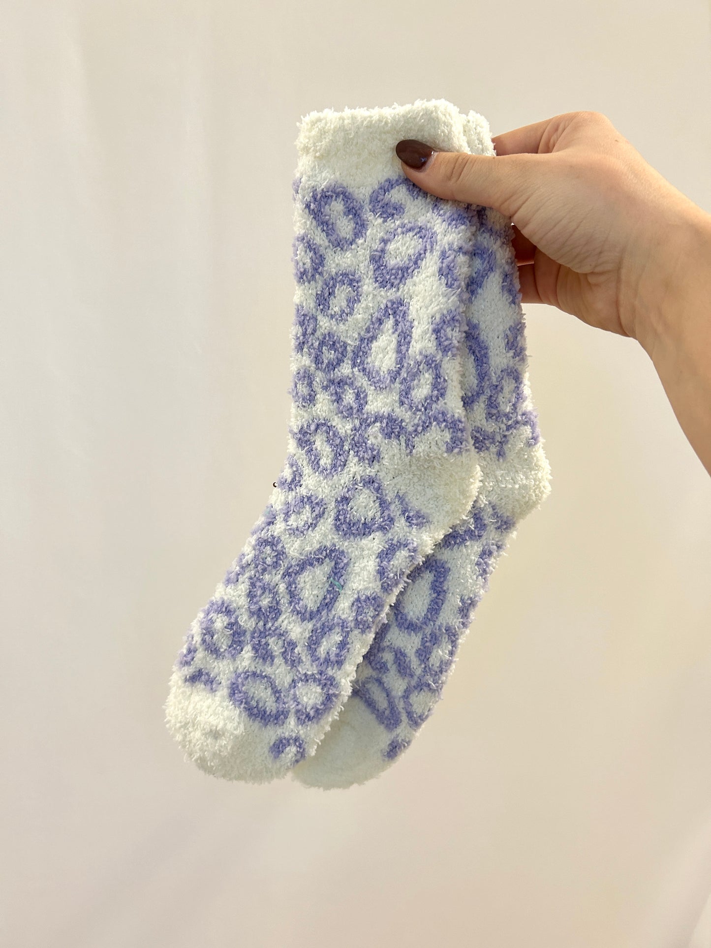 Ultra Cozy Leopard Socks - Lavender