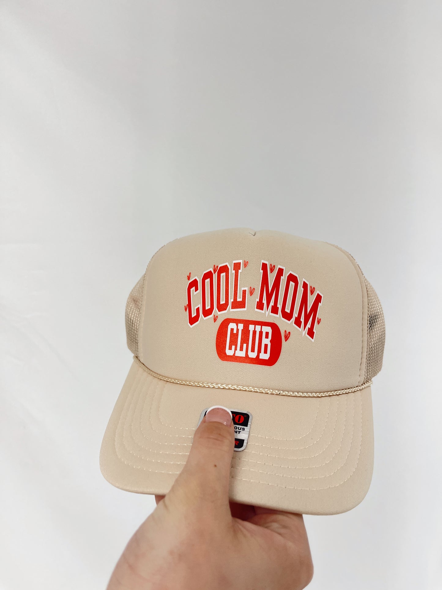 Cool Mom Club Trucker Hat - Tan