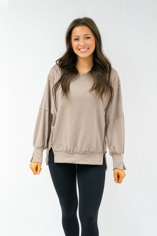 Alexa Oversized Sweatshirt - Taupe