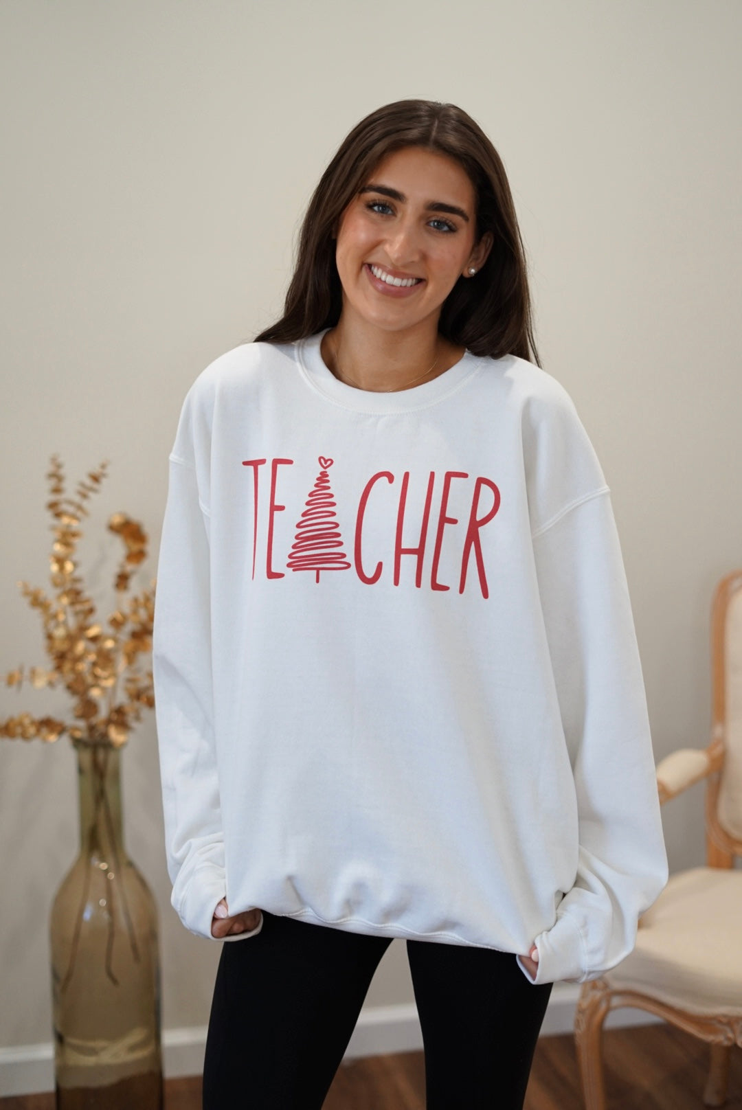 Teacher Christmas Graphic Sweatshirt