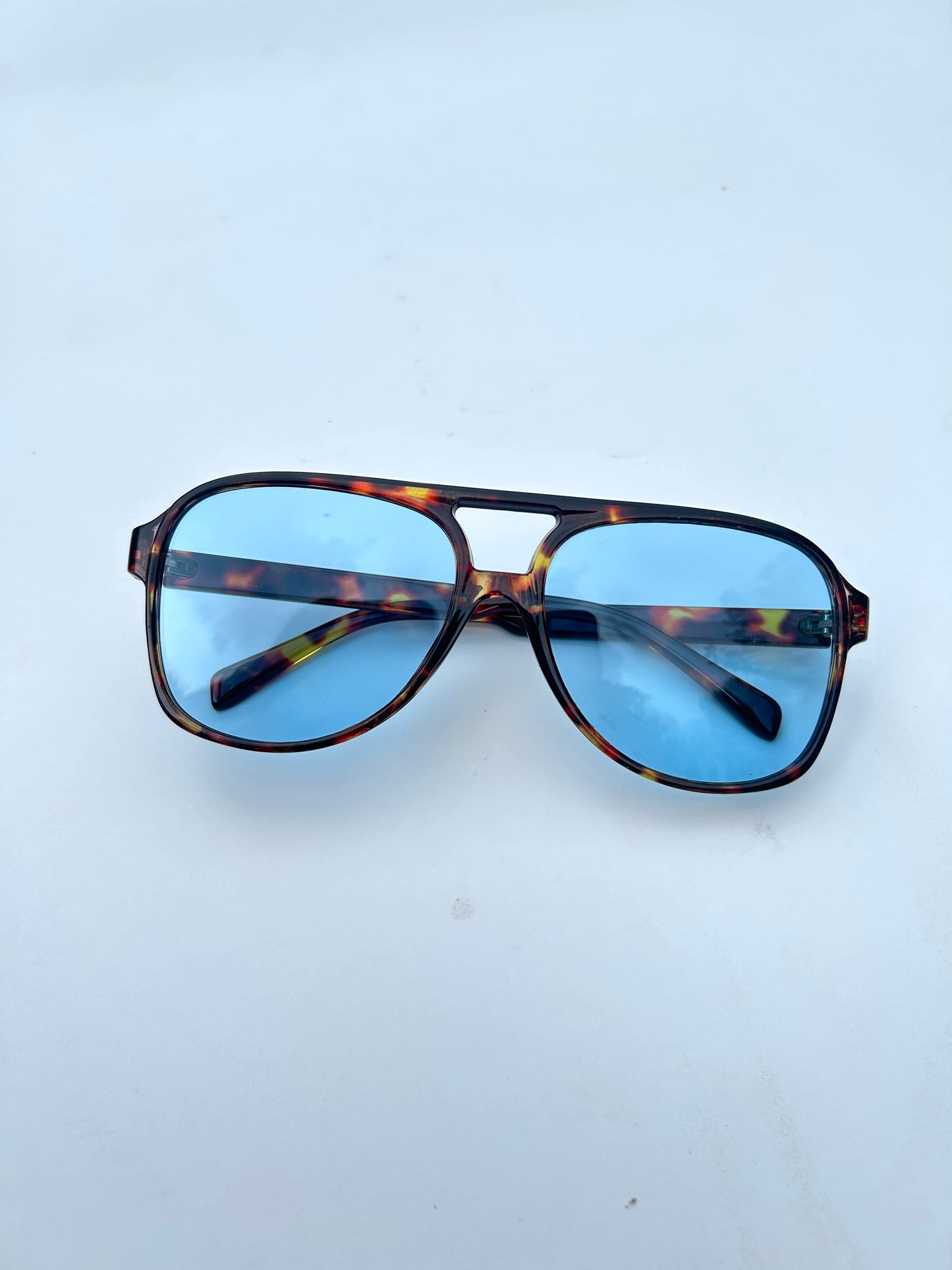 Sammy Aviator Sunglasses - Tortoise with Blue Lens