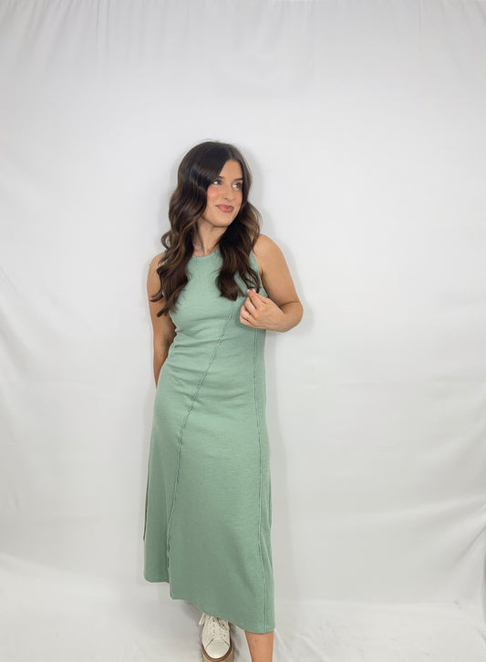 Lorel Sleeveless Rib Knit Maxi - Sage