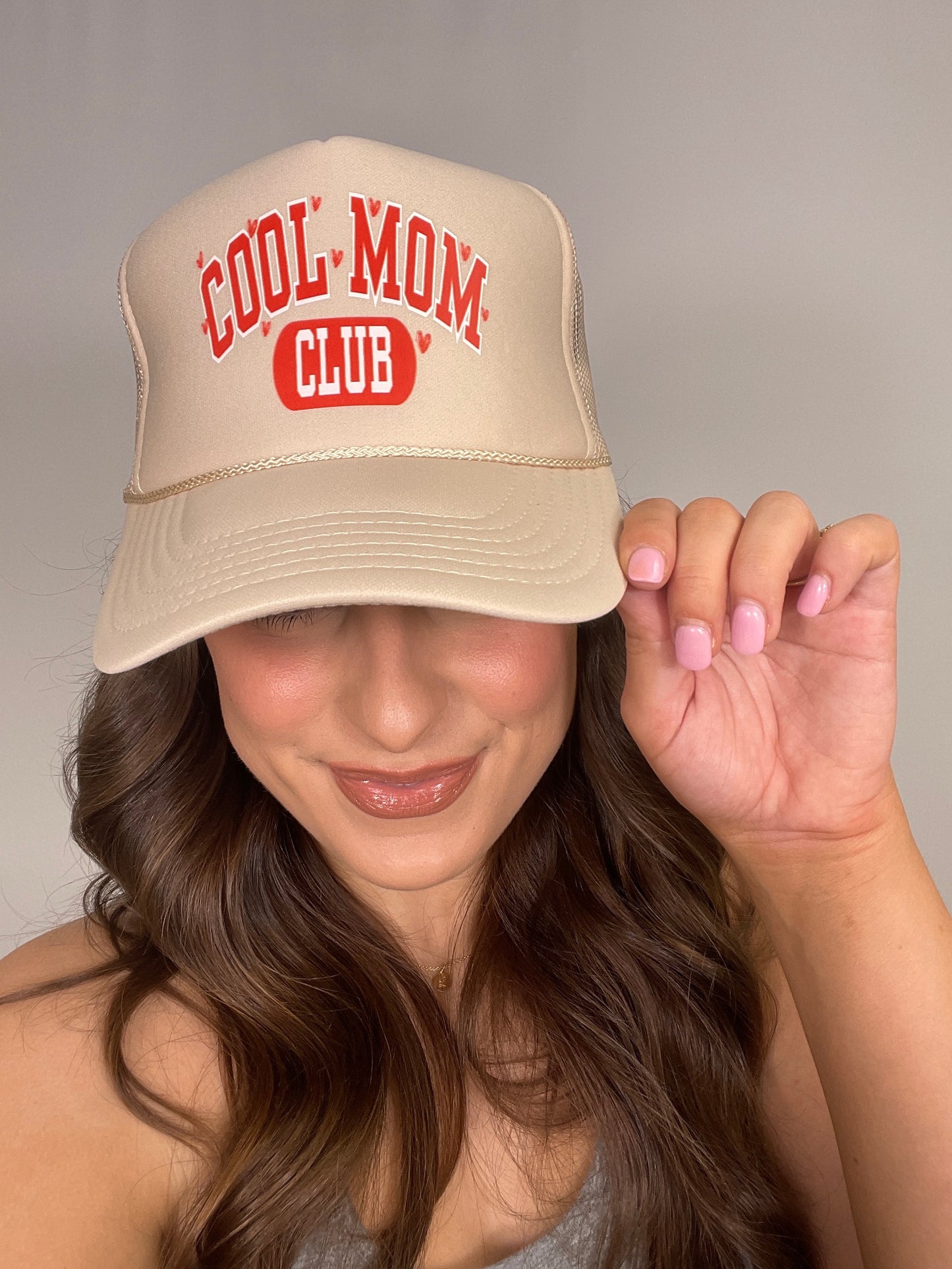 Cool Mom Club Trucker Hat - Tan