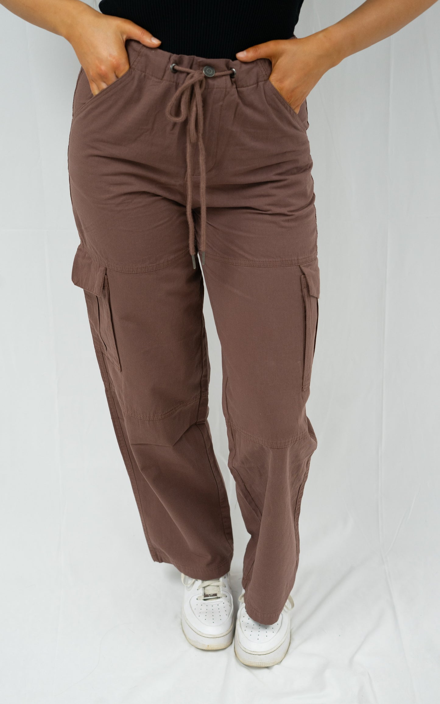 Amber Drawstring Cargo Pants - Taupe