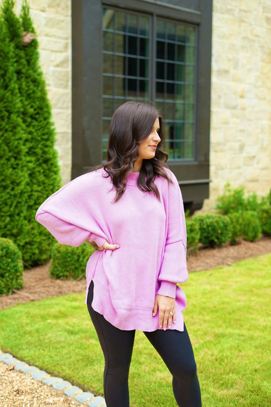 Keepin' Cozy Oversize Sweater - Mauve