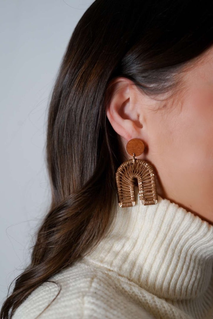 Natalie Hemp Rope Earrings - Brown