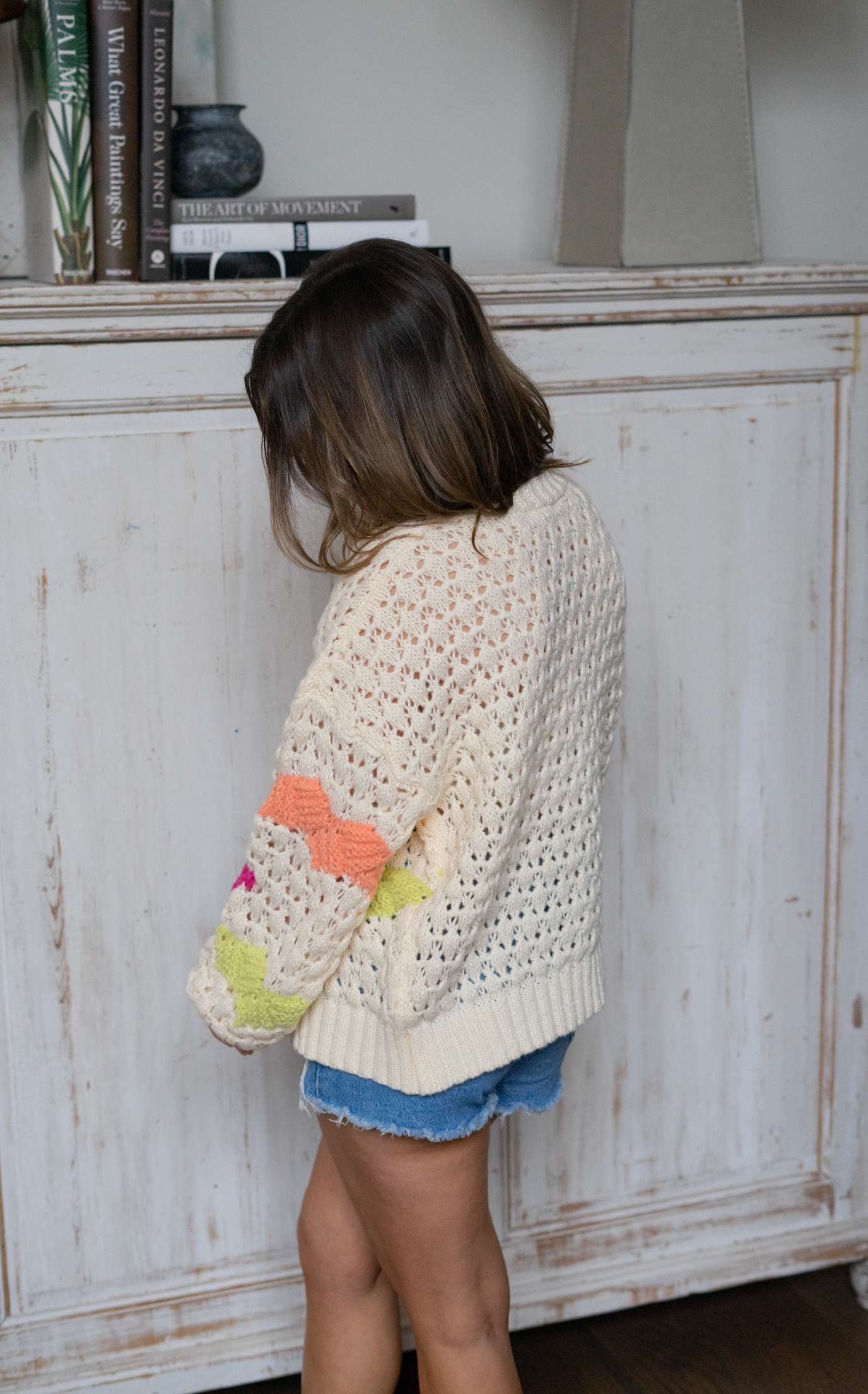 Dolly Accented Sweater Cardigan - Cream