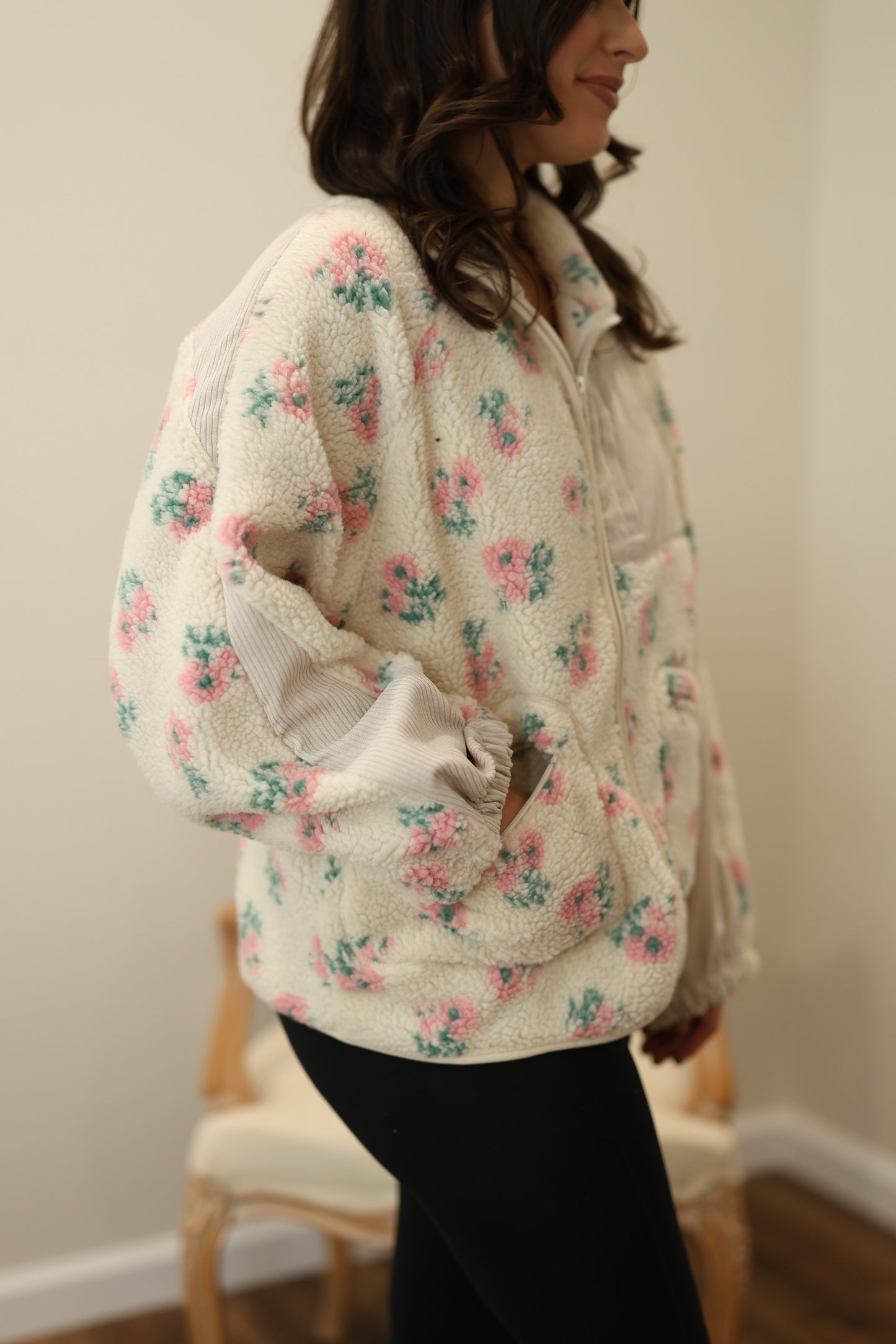 Juniper Floral Print Fleece Jacket