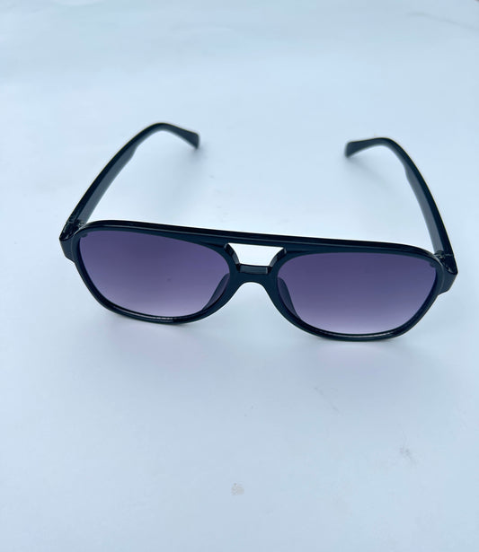 Sammy Aviator Sunglasses - Black with Purple Lens
