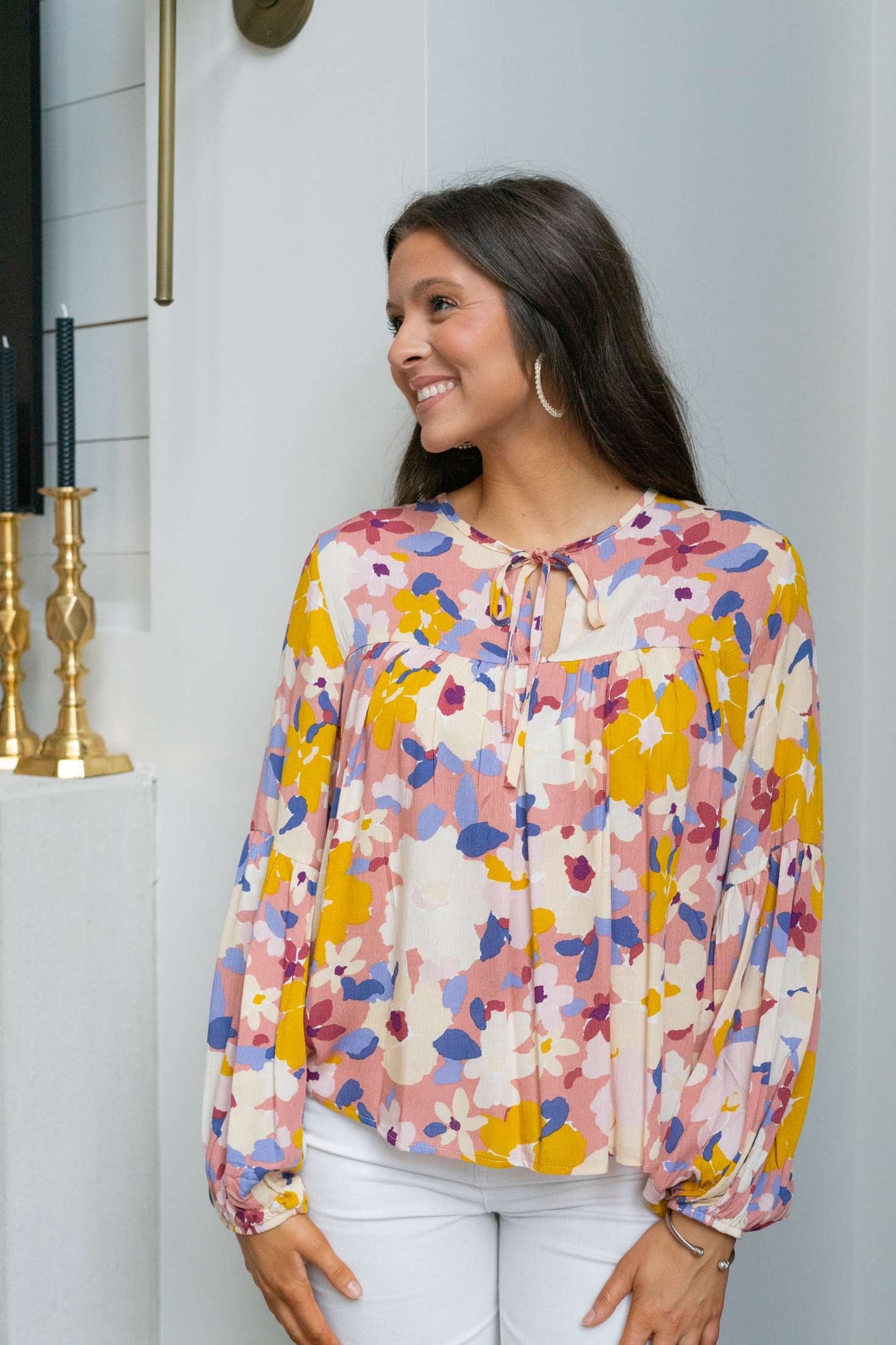 Ellen Long Sleeve Floral Blouse