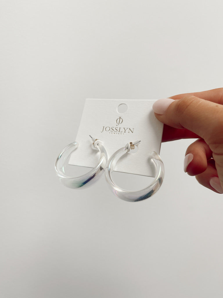 Harper Wide Hoop Earring - Clear