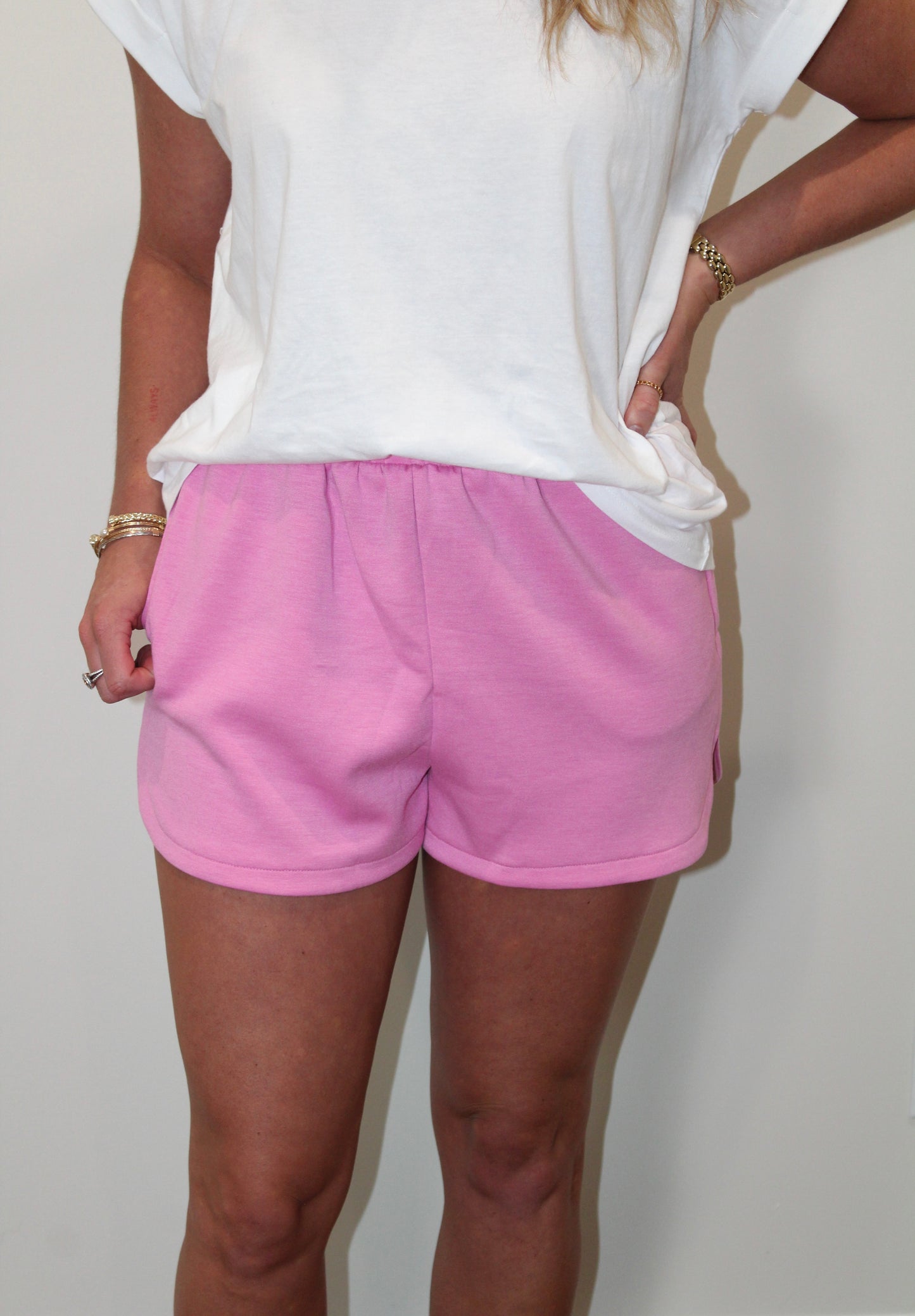 Ryder Scuba Elastic Waistband Shorts - Candy Pink