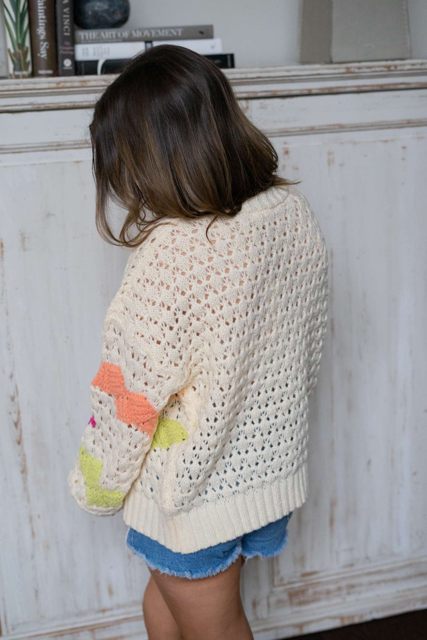 Dolly Accented Sweater Cardigan - Cream