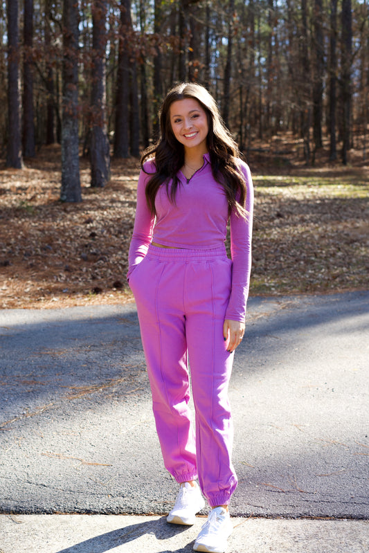 Walk It Out Jogger Bottoms - Vintage Plum