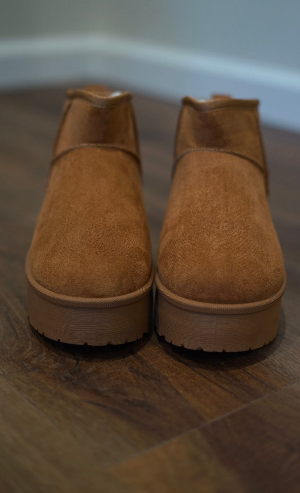 Everett Platform Fur Booties - Tan