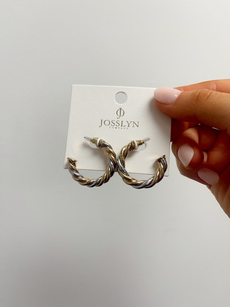 Stella Twisted Hoop Earrings - Gold and Silver