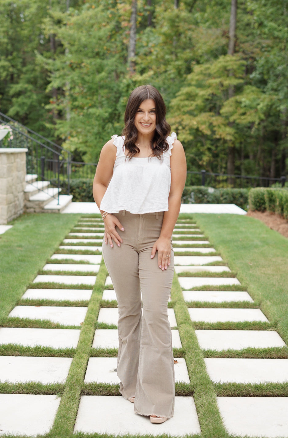 Finley Corduroy Flare Pants - Taupe