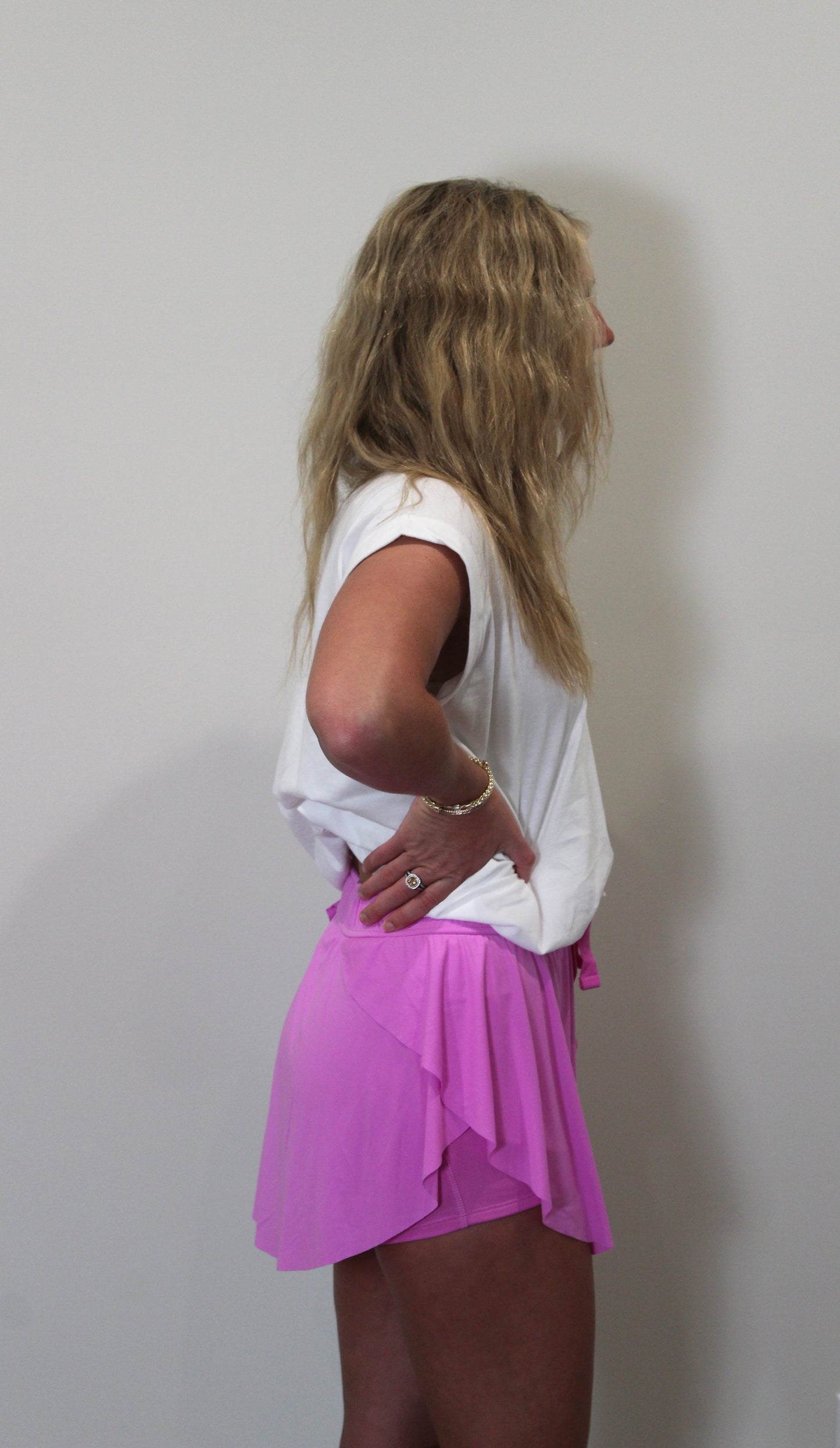Mallory Lined Ruffle Tennis Skirt - Bright Mauve