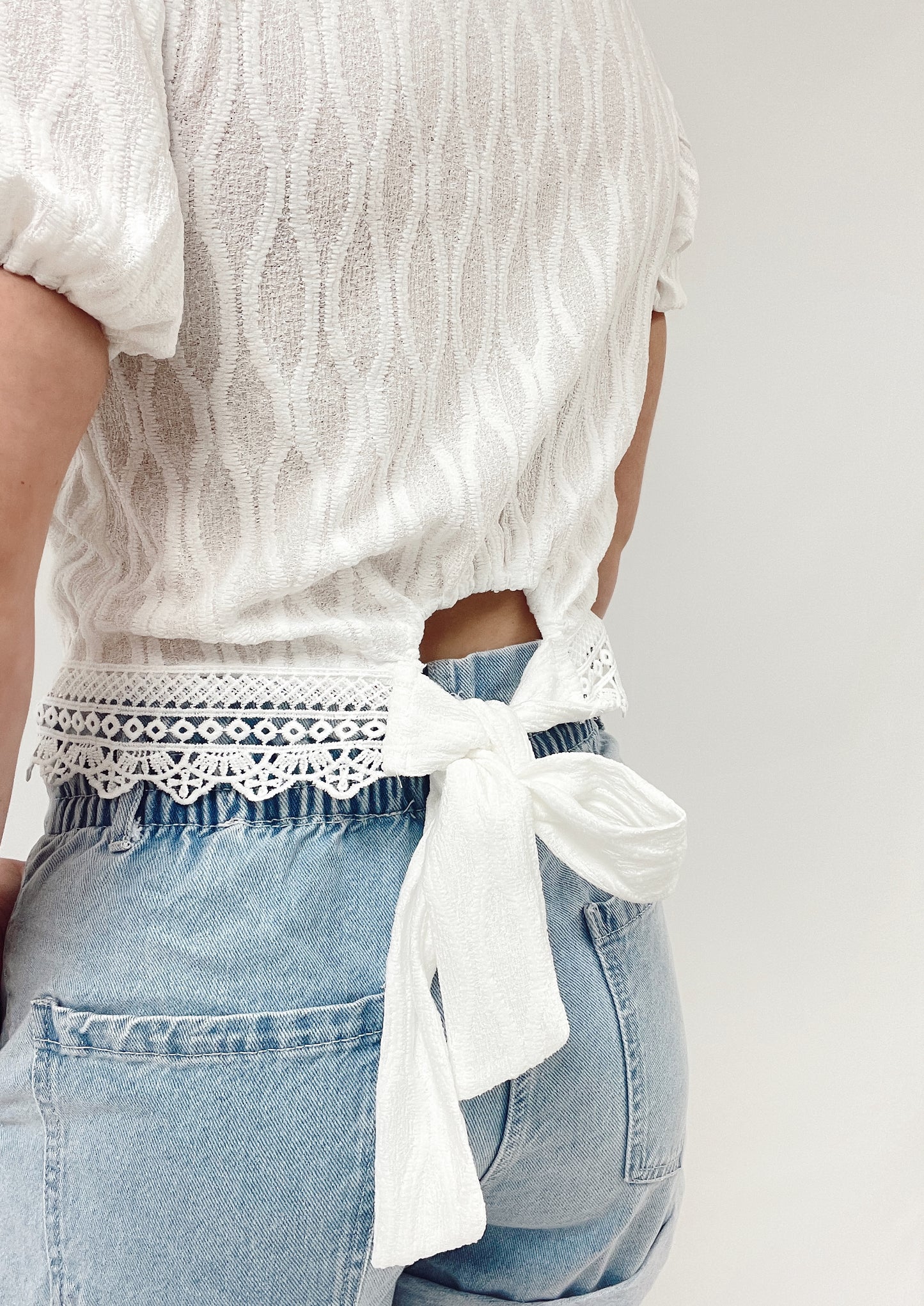 Nancy Lace Blouse - White